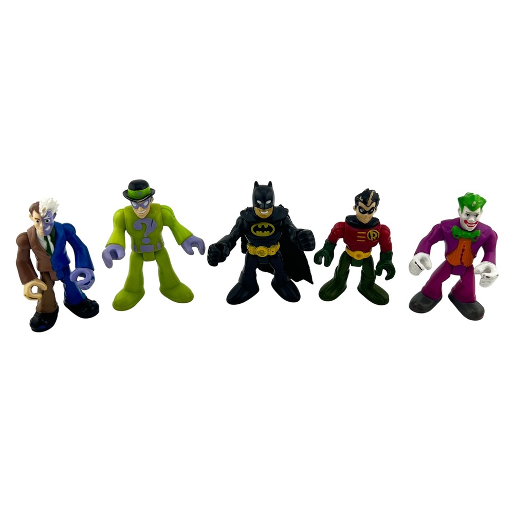 Fisher-Price Imaginext DC Super Friend Batman Joker Riddler Two Face Robin Lot 5